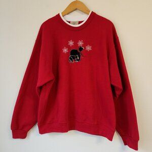 VTG Artisan Mama and Baby Bear Graphic Crewneck Sweatshirt Red Women Sz LG Y2K
